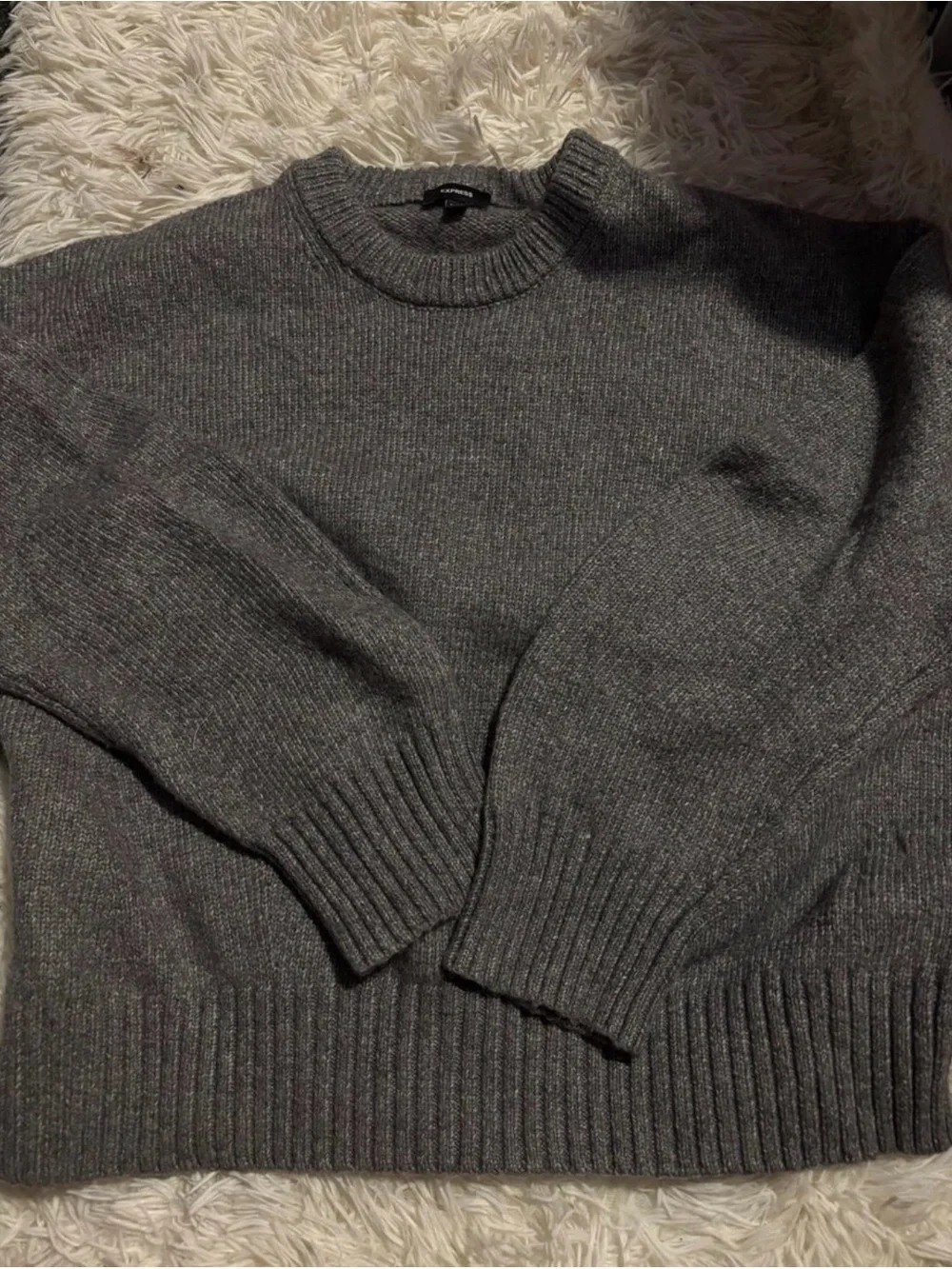 Express Women's Gray Crewneck Sweater